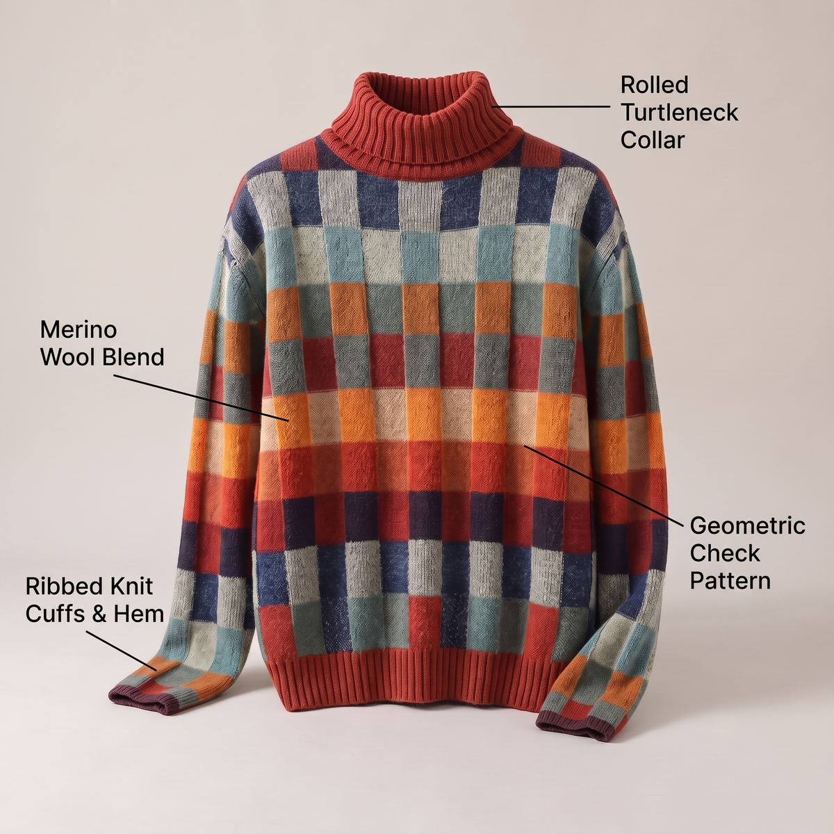 EMMA CHECKED MERINO JUMPER