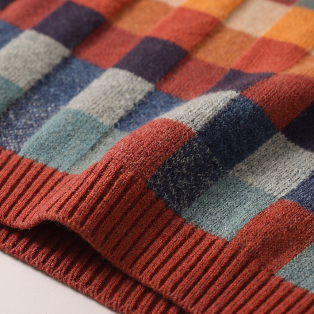 EMMA CHECKED MERINO JUMPER