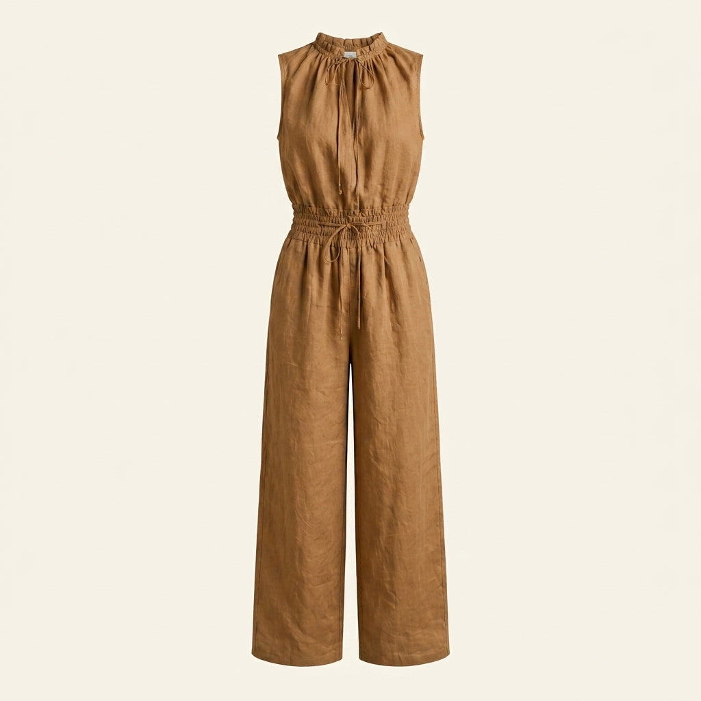 AUREA | Linen Blend Jumpsuit with Adjustable Waist