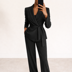 Tabitha | Conjunto de Pantalón de Pernera Ancha con Cinturón Ajustable