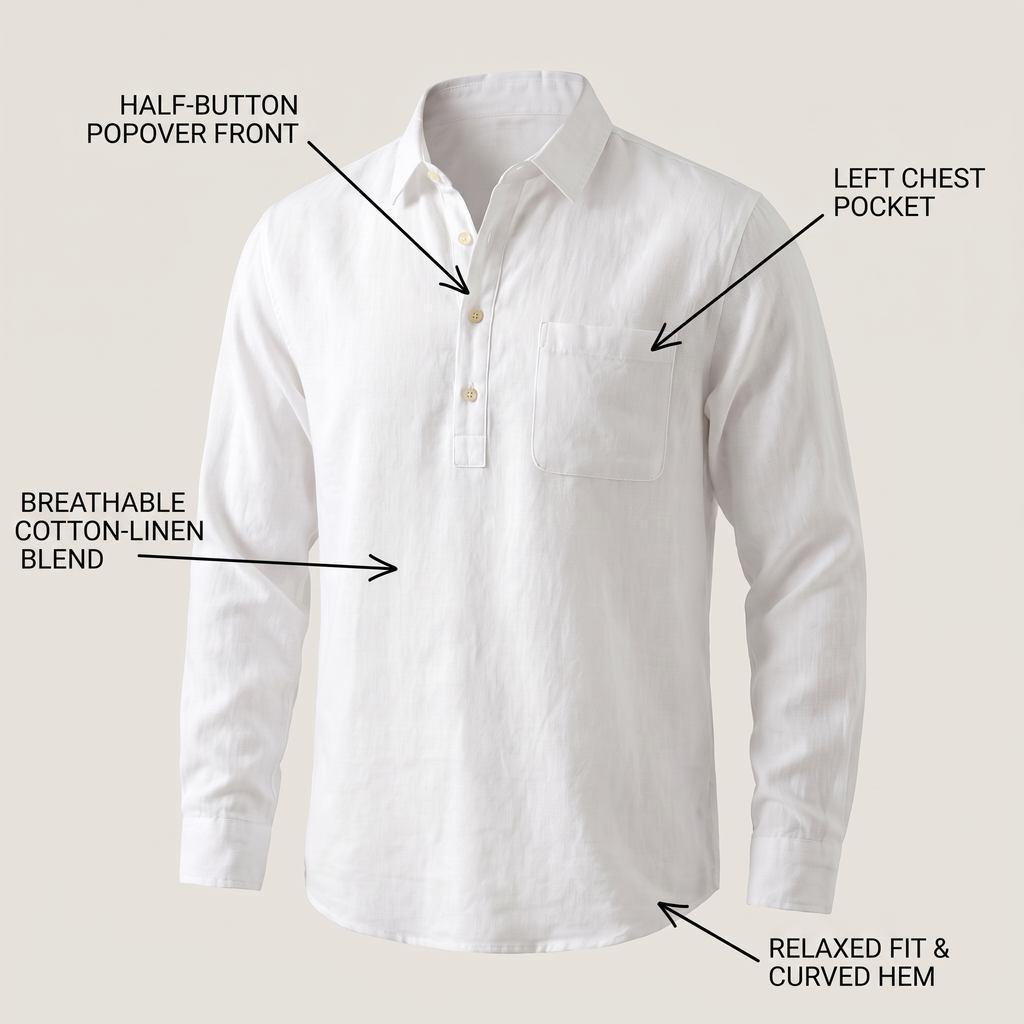 ALDRIDGE GRANDAD COLLAR SHIRT