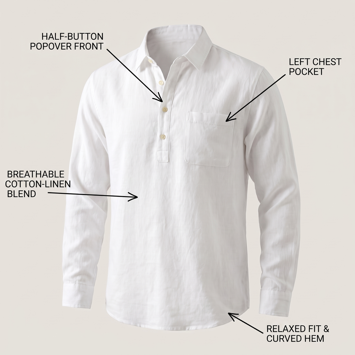 ALDRIDGE GRANDAD COLLAR SHIRT