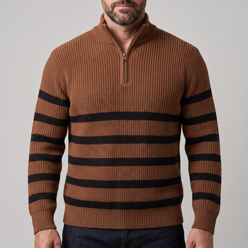 BLACKWELL STRIPE ZIP SWEATER