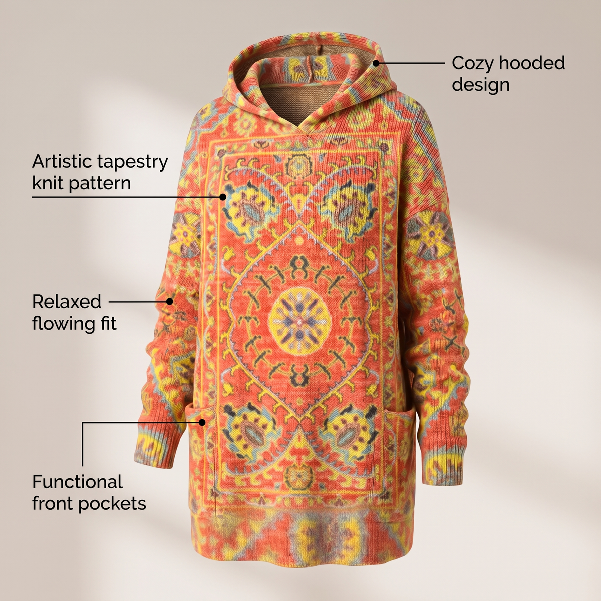 LOWENNA BOHEMIAN HOODED TUNIC